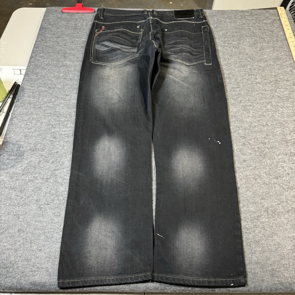VTG Y2K Ablanche Premium Denim Baggy Splattered Jeans‎ Mens 36x30 Grunge Fade